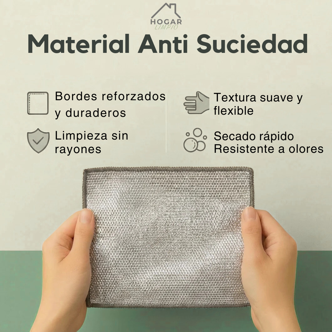 Paño de limpieza metálico multifunción