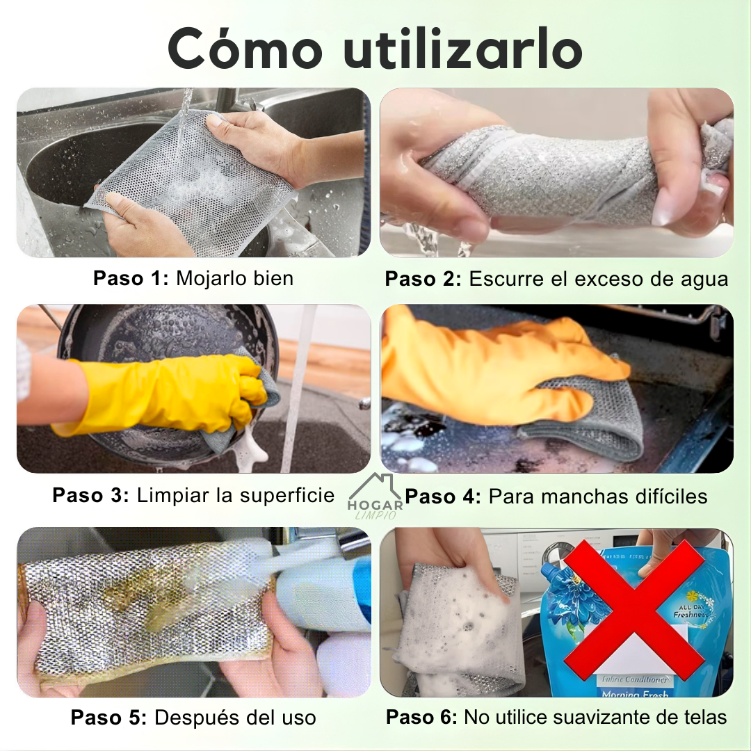 Paño Limpieza De Cocina Alambre X5