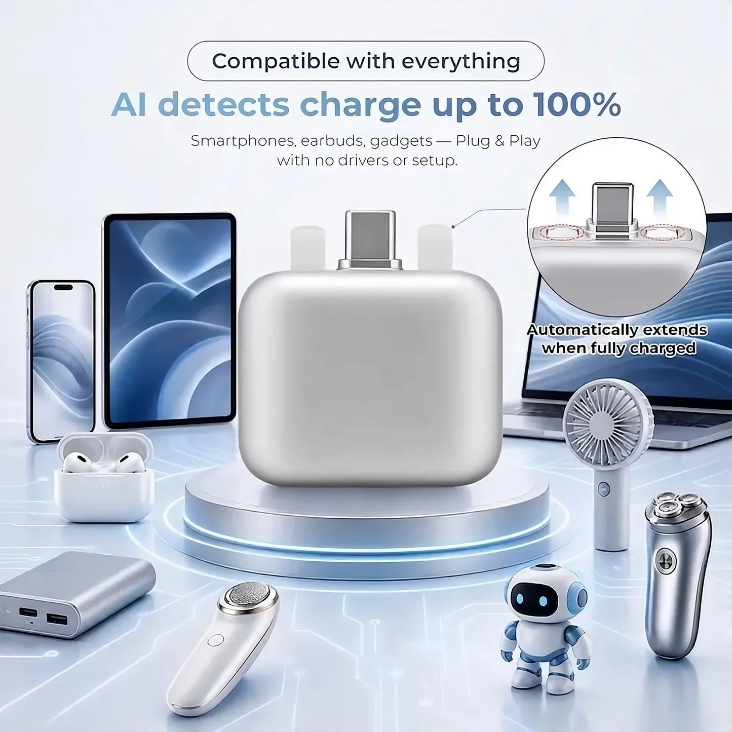 🥳2026 HOT SALE🥳💞50K+ SOLD!⚡Auto Power-Off Fast Charging Adapter