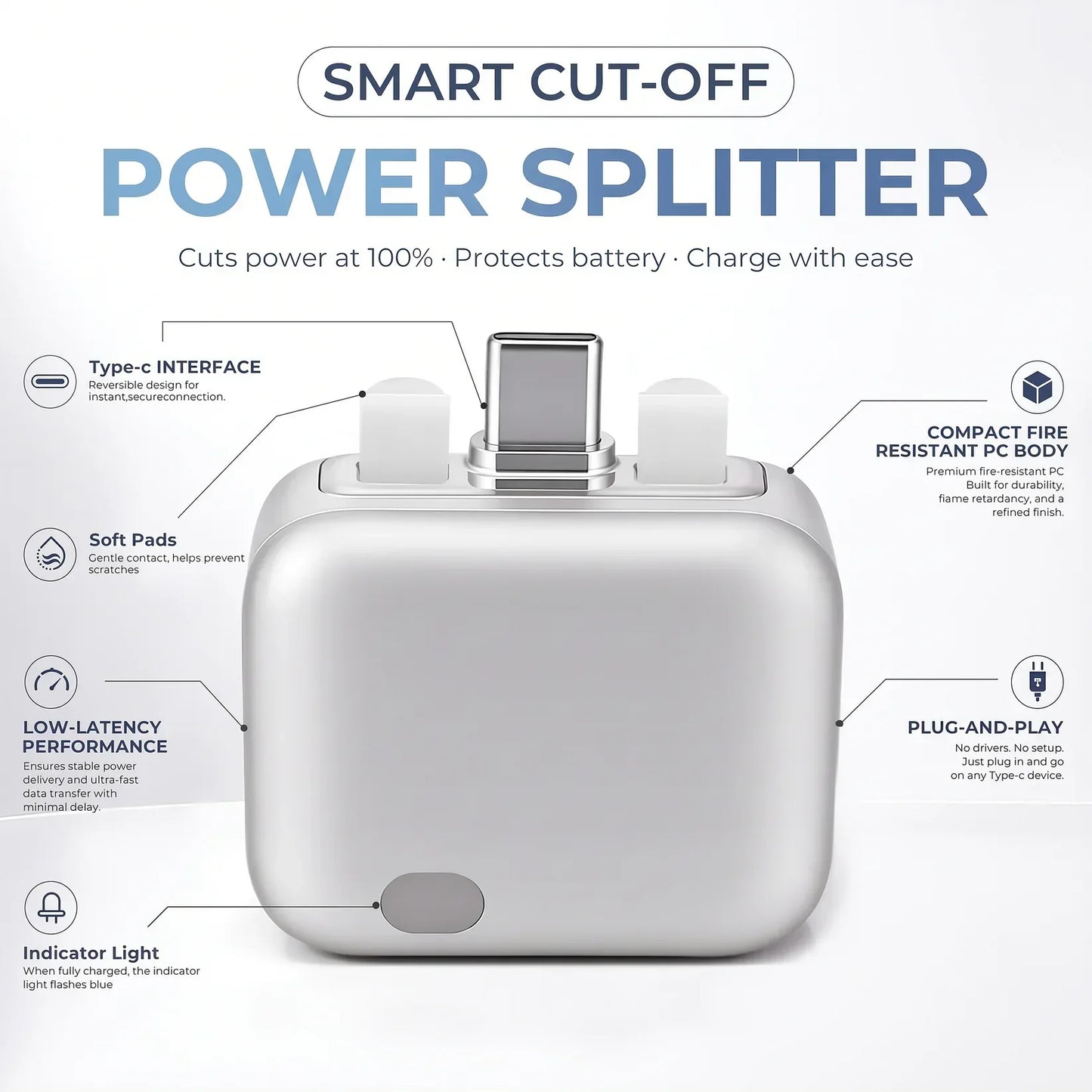 🥳2026 HOT SALE🥳💞50K+ SOLD!⚡Auto Power-Off Fast Charging Adapter